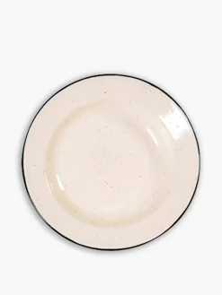 Assiette a dessert metal emaille ecru d2...