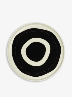 Assiette arty target gres noir blanc - a...