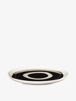 Assiette arty target gres noir blanc - a...
