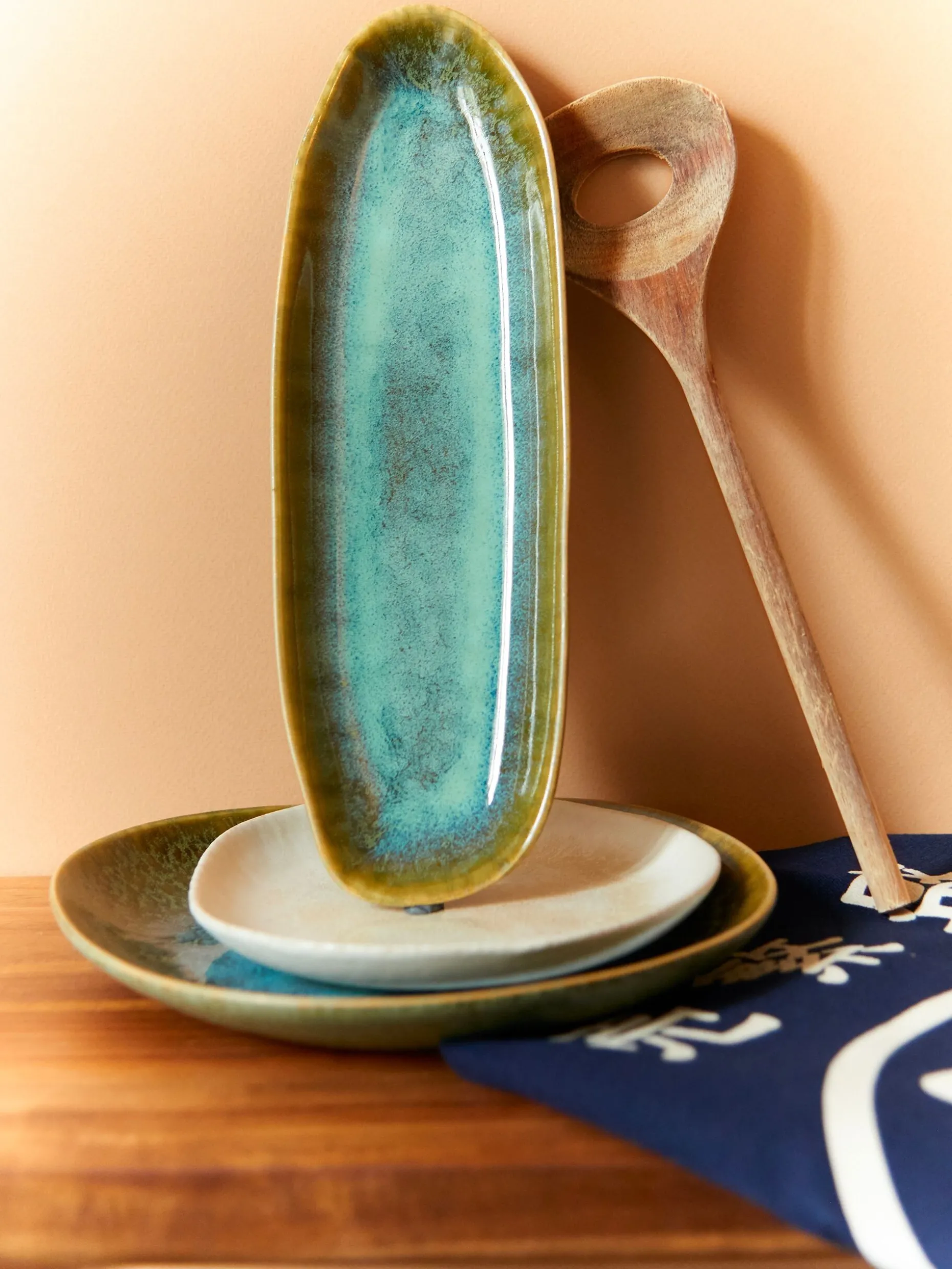 Baguette vide poche bleu et ocre - vanmo...