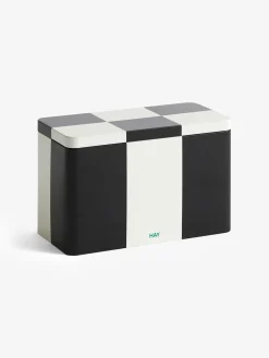 Boite en metal noir et blanc - hay