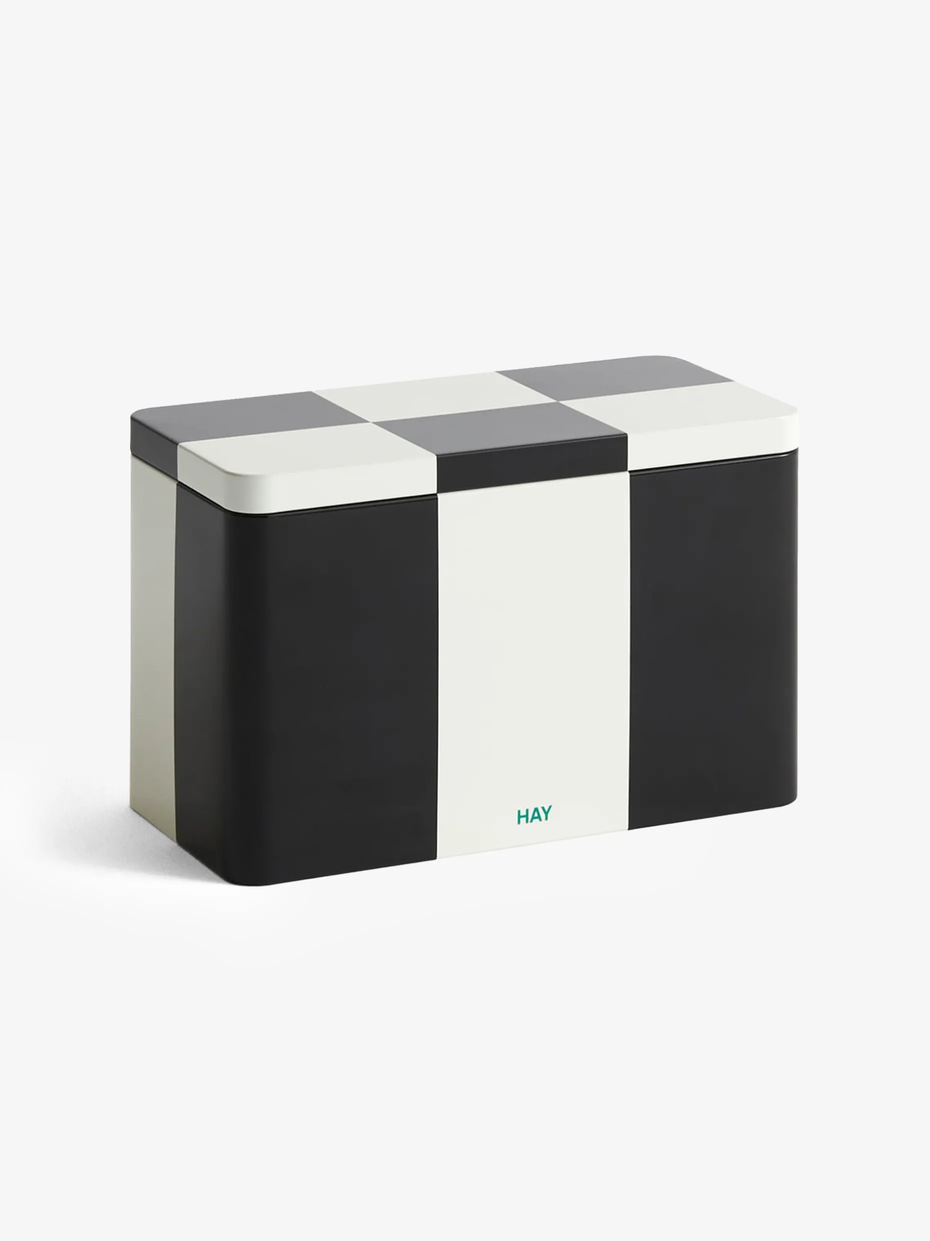 Boite en metal noir et blanc - hay