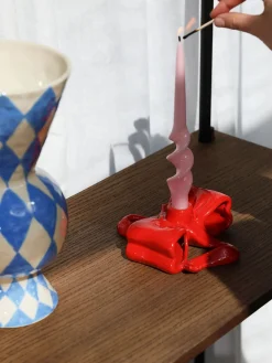 Bougeoir noeud rouge - &klevering