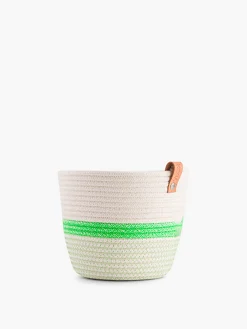 Cache pot corde recyclee vert fluo s - k...