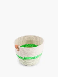 Cache pot corde recyclee vert fluo s - k...