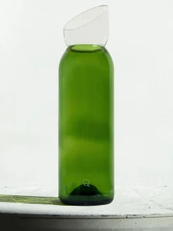 Carafe danser/debattre vert transparent - q de bouteilles