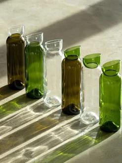 Carafe danser/debattre vert transparent - q de bouteilles