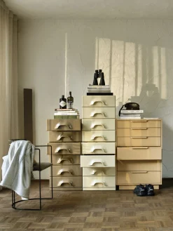 Commode rangement 8 tiroirs ecru - hk living