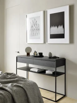 Console monolit 2 tiroirs chene noir - ethnicraft