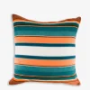 Coussin petrorange 45x45 effet lin