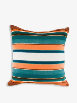 Coussin petrorange 45x45 effet lin