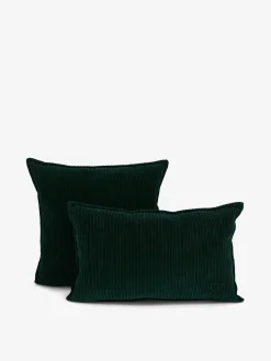 Coussin roy 45x45 velours cotele vert pin