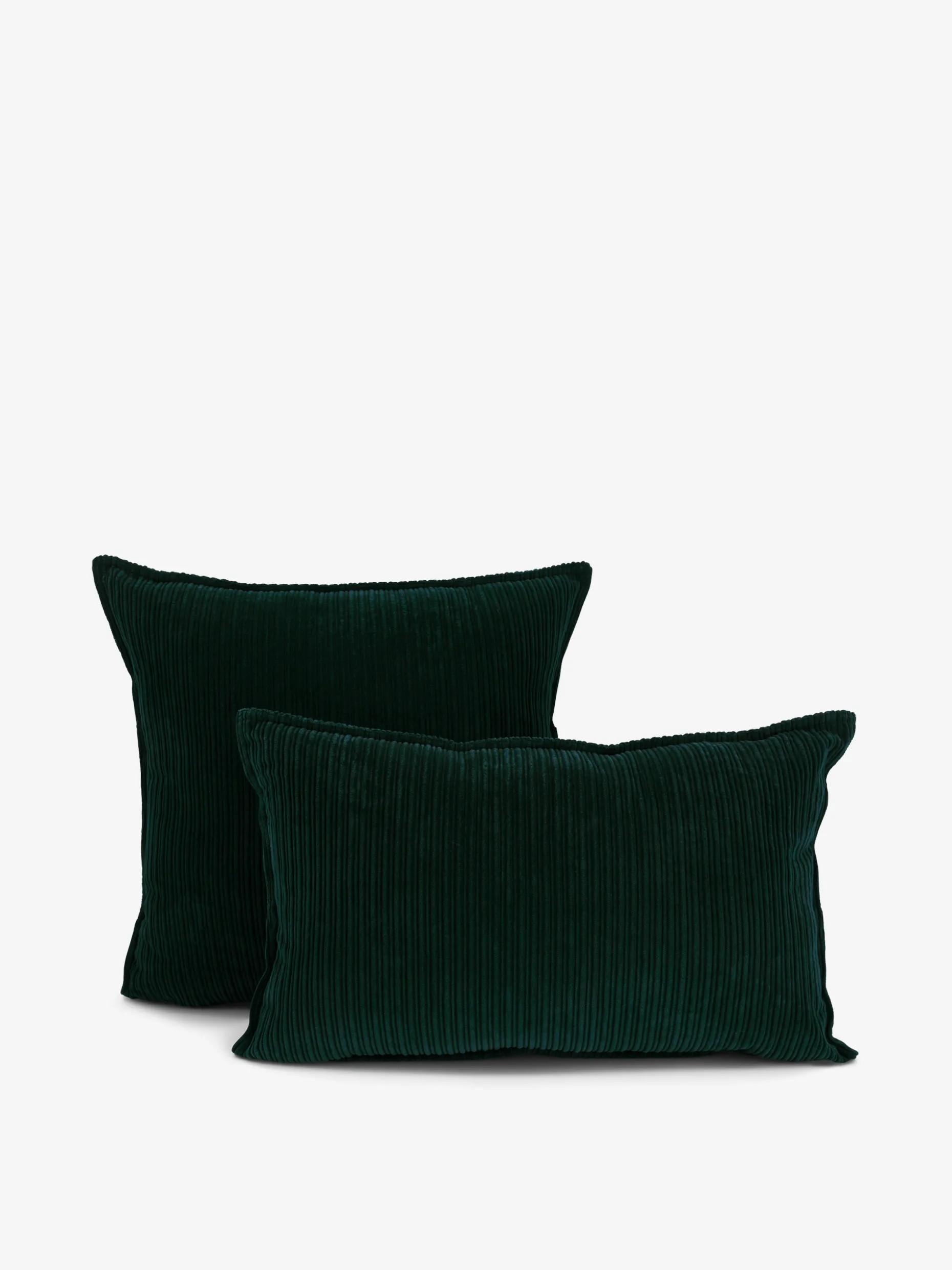 Coussin roy 45x45 velours cotele vert pin