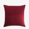 Coussin uni coton flamme prune 45x45