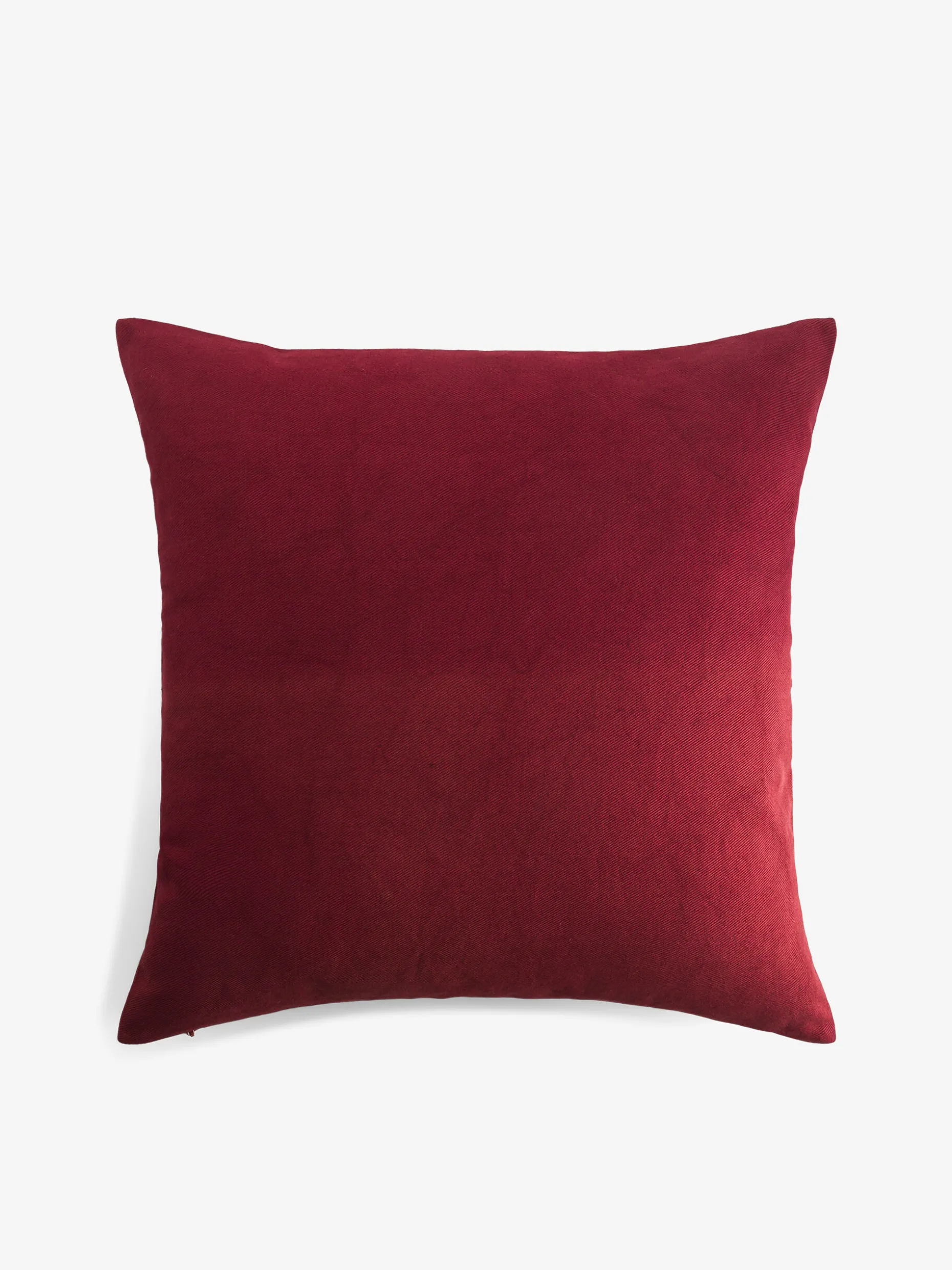 Coussin uni coton flamme prune 45x45