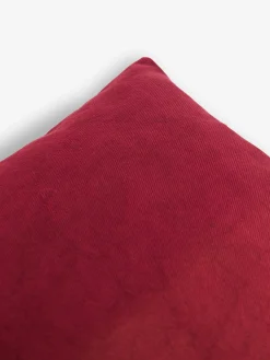 Coussin uni coton flamme prune 45x45