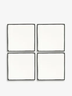 4 dessous de verre croki blanc et noir -...