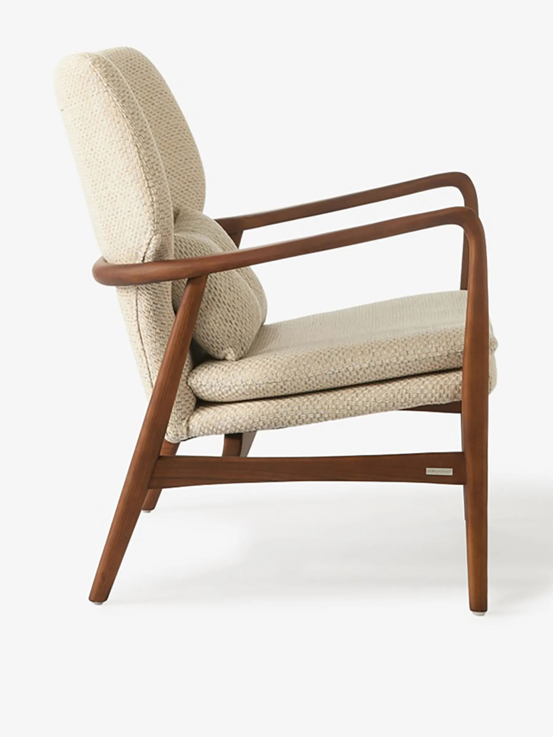 Fauteuil peggy bois ecru chine - polspotten