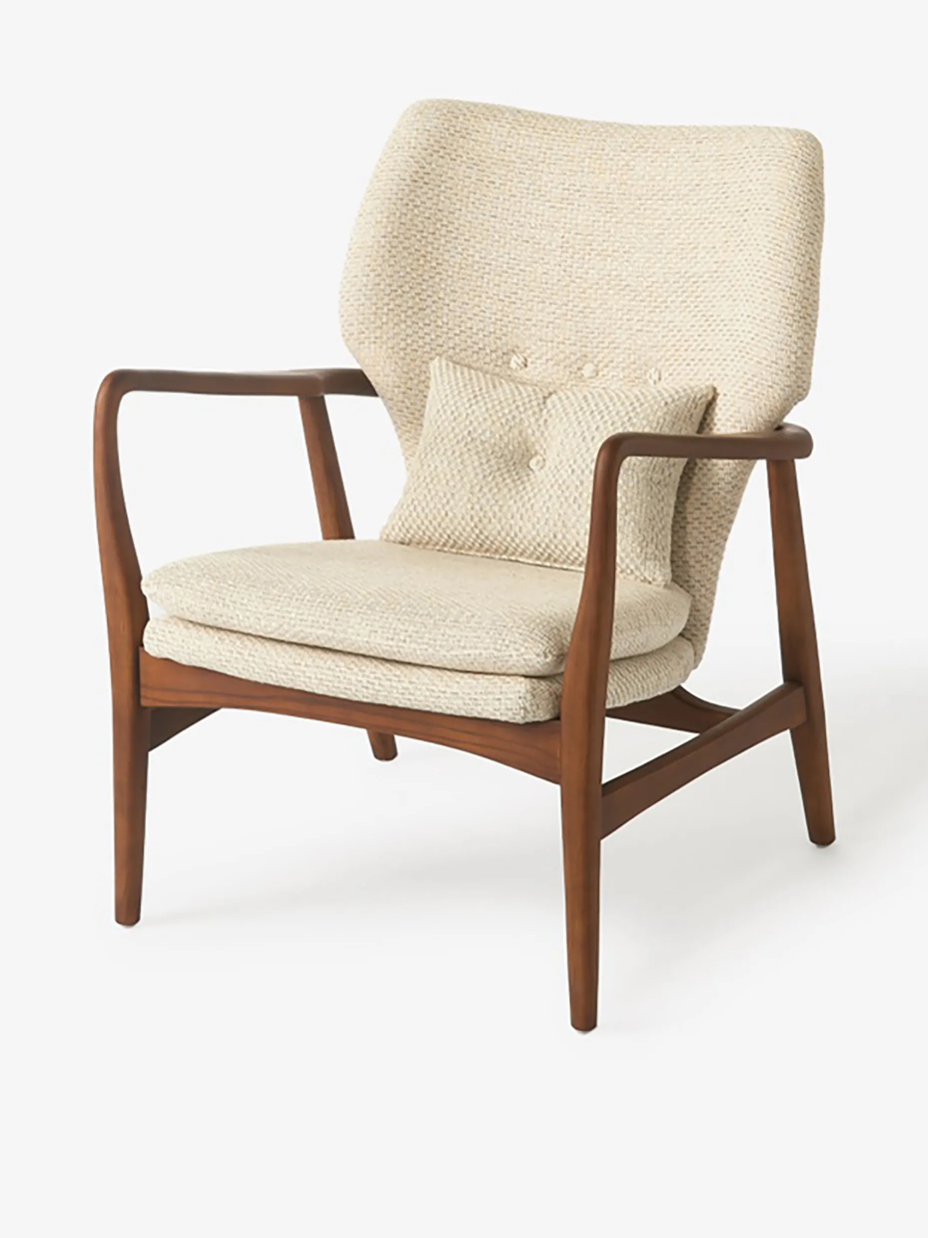 Fauteuil peggy bois ecru chine - polspotten