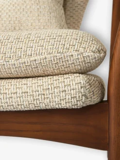 Fauteuil peggy bois ecru chine - polspotten