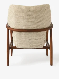 Fauteuil peggy bois ecru chine - polspotten