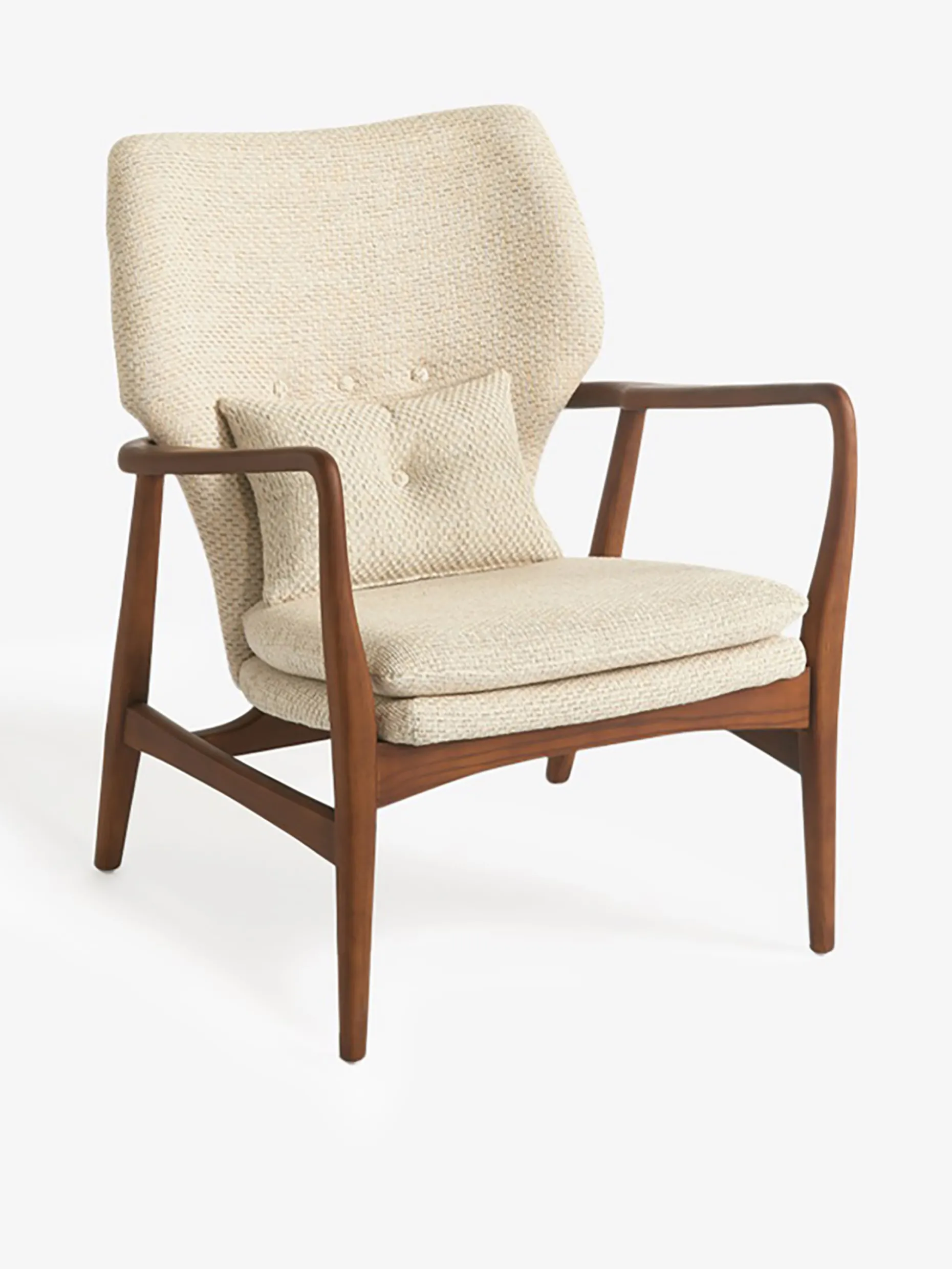 Fauteuil peggy bois ecru chine - polspotten