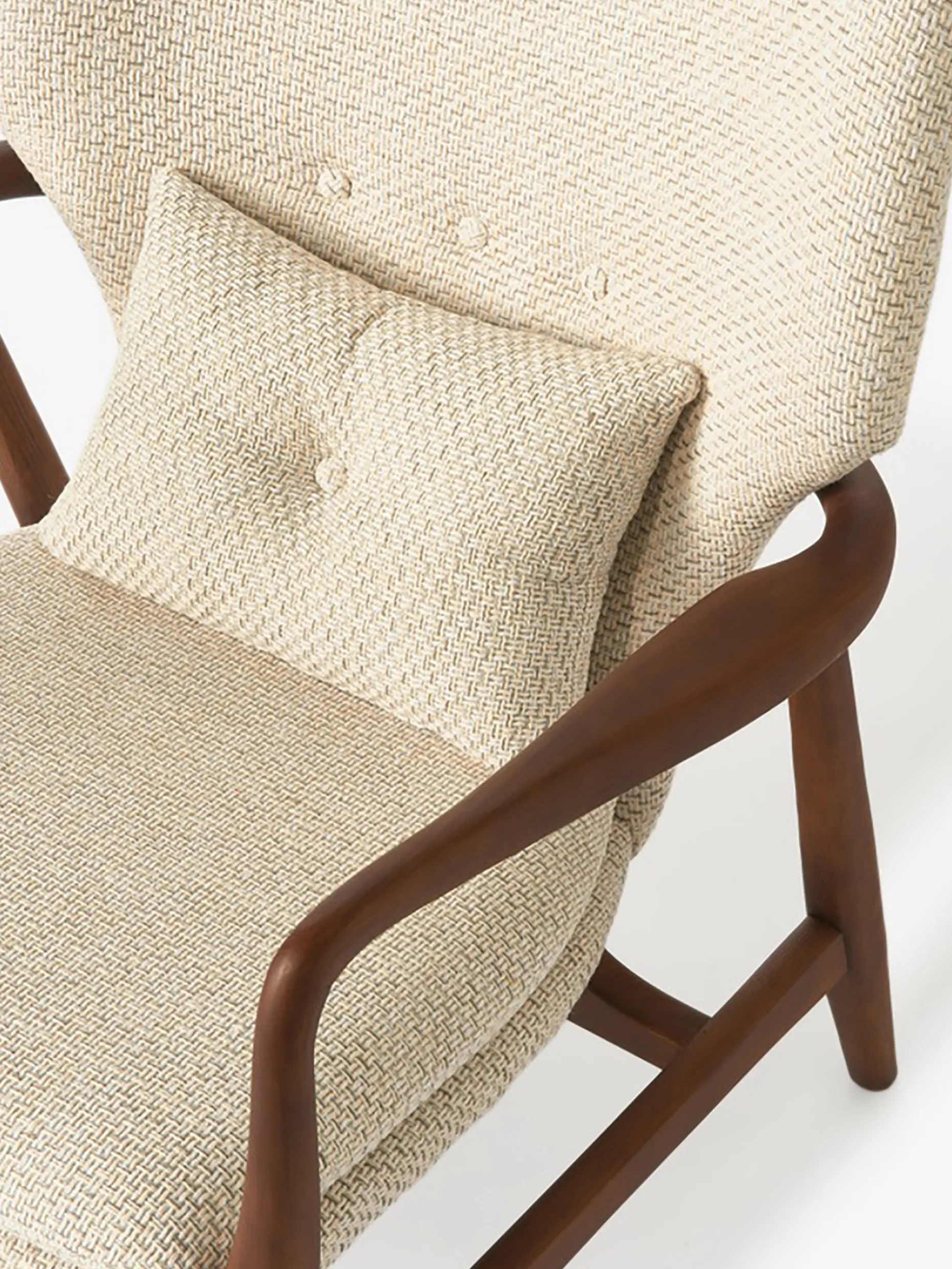 Fauteuil peggy bois ecru chine - polspotten