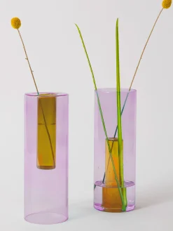 Grand vase reversible lilas/peche - bloc...