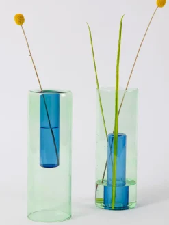 Grand vase reversible vert/bleu - block ...