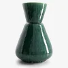 Grand vase vert a effet 21x34.5 cm