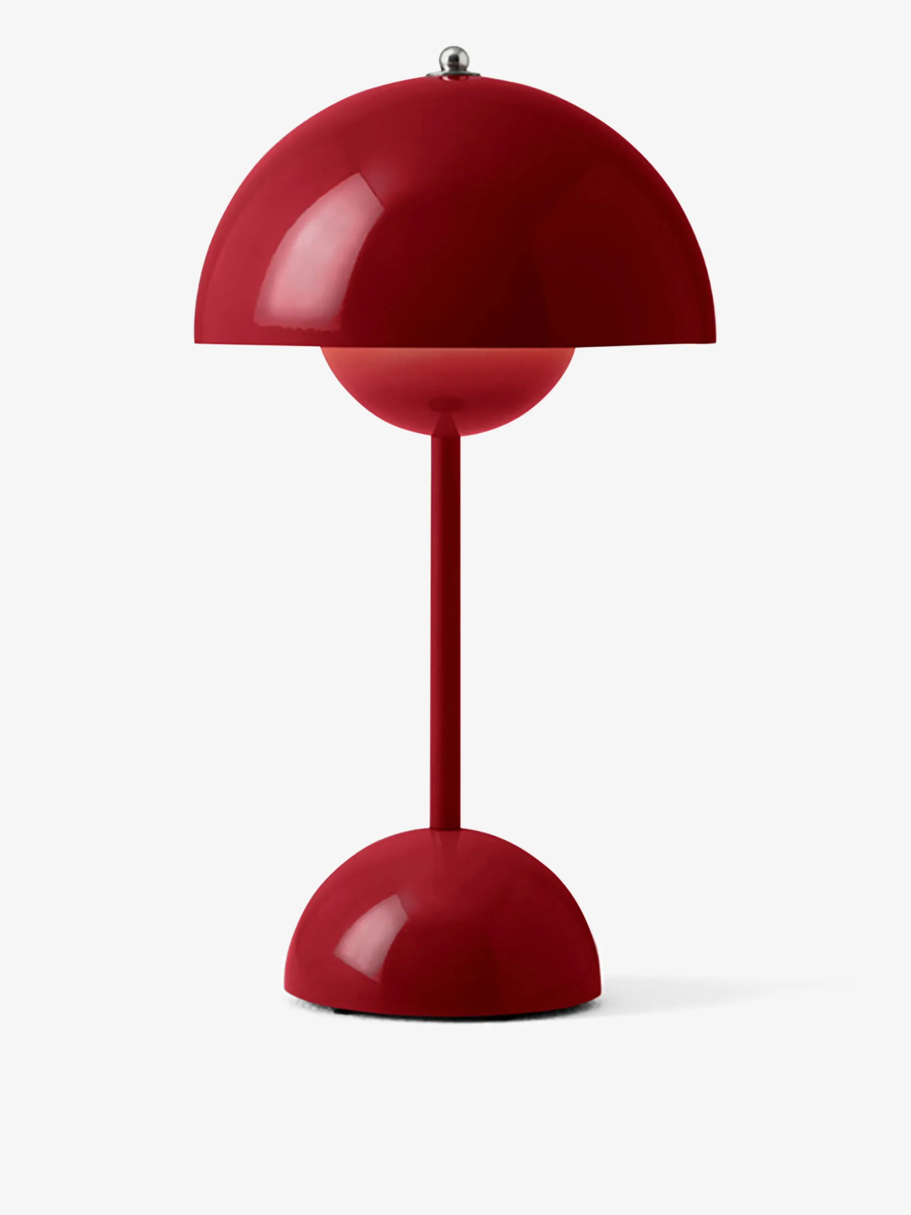 Lampe de table sans fil rechargeable flowerpot vp9 rouge vermillon - &tradition