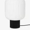Lampe opaline striee base noire 20x30 e1...