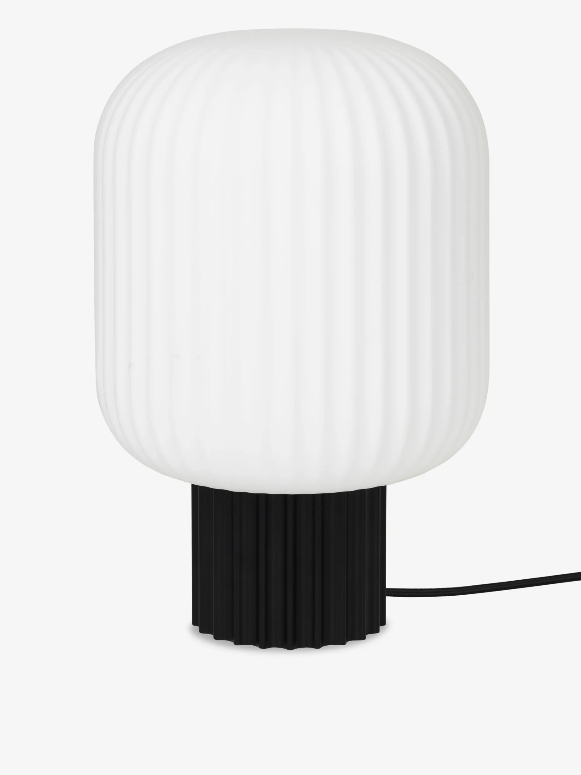 Lampe opaline striee base noire 20x30 e1...