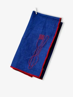 Lot de 2 serviettes couverts bleu - the eclectic lifestyle
