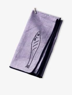 Lot de 2 serviettes fish violet - the eclectic lifestyle