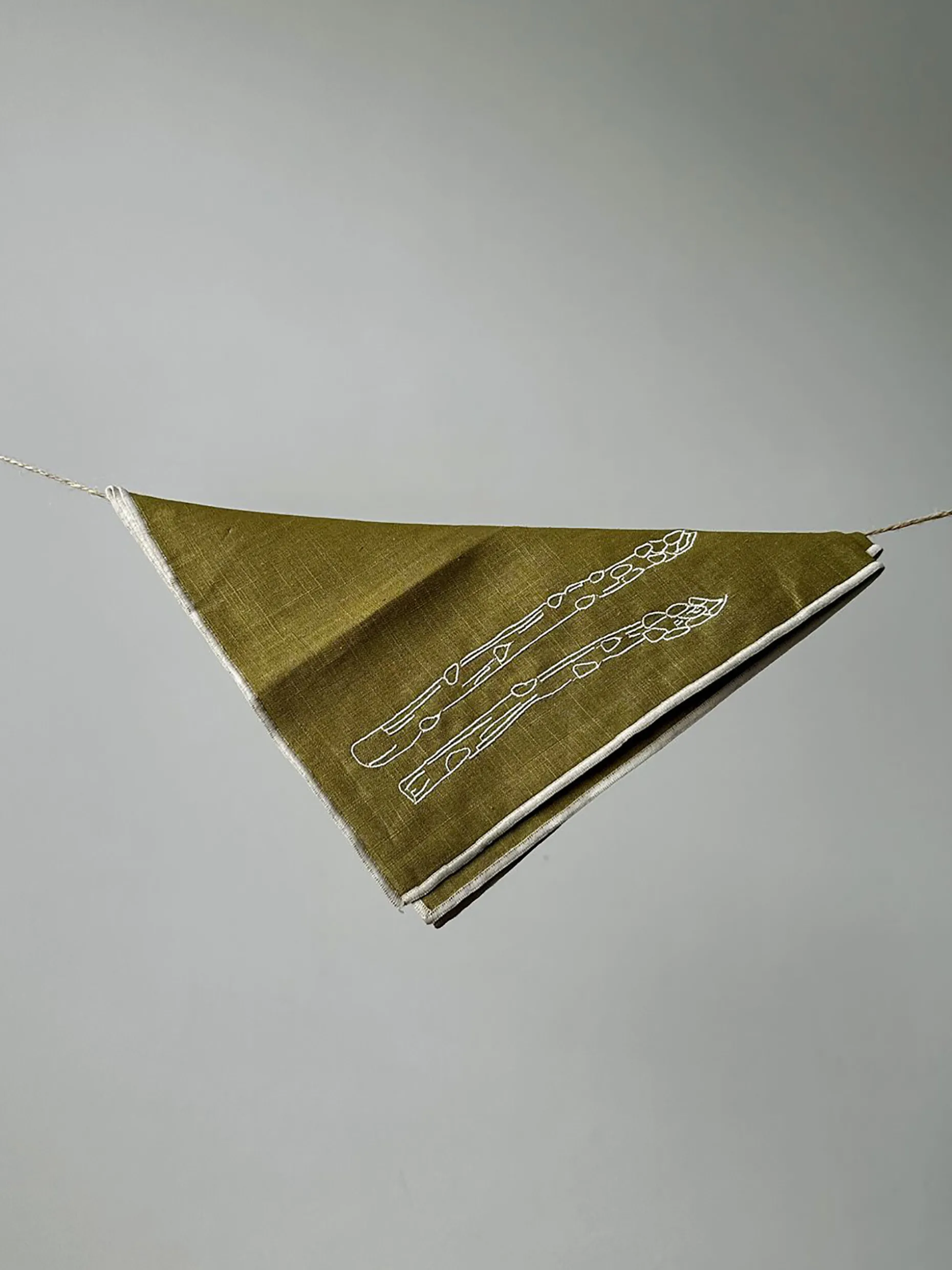 Lot de 2 srviettes asperges kaki - the eclectic lifestyle