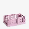 Panier colour crate s polypropylene recycle rose - hay