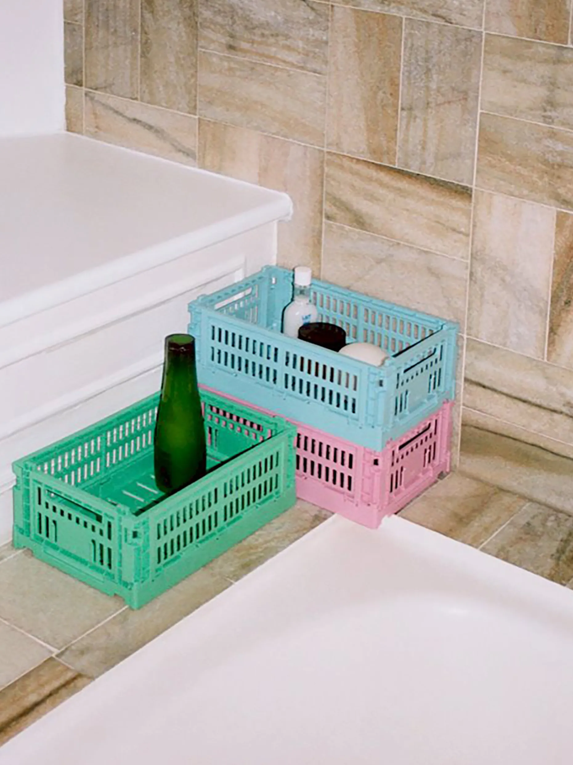 Panier colour crate s polypropylene recycle terracotta - hay