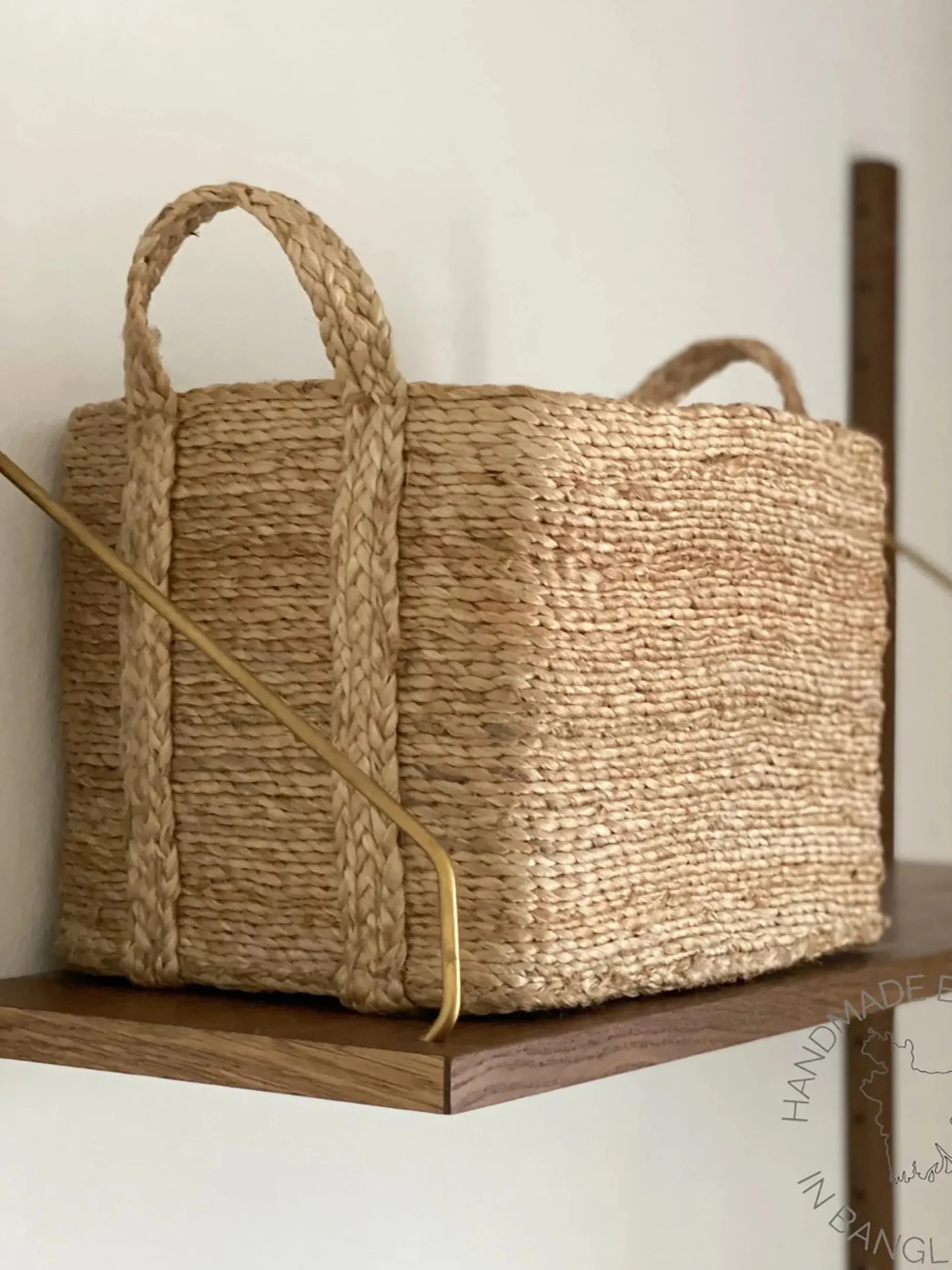 Panier jute m 30x45x30cm - reve vert