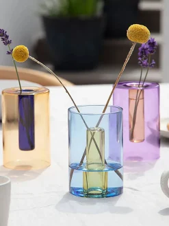 Petit vase reversible bleu/jaune - block...