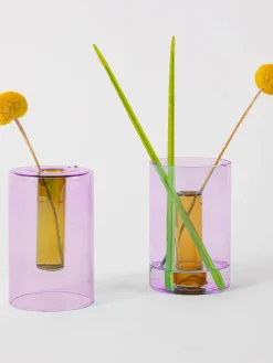 Petit vase reversible lilas/peche - bloc...