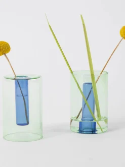 Petit vase reversible vert/bleu - block ...