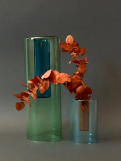 Petit vase reversible vert/bleu - block ...