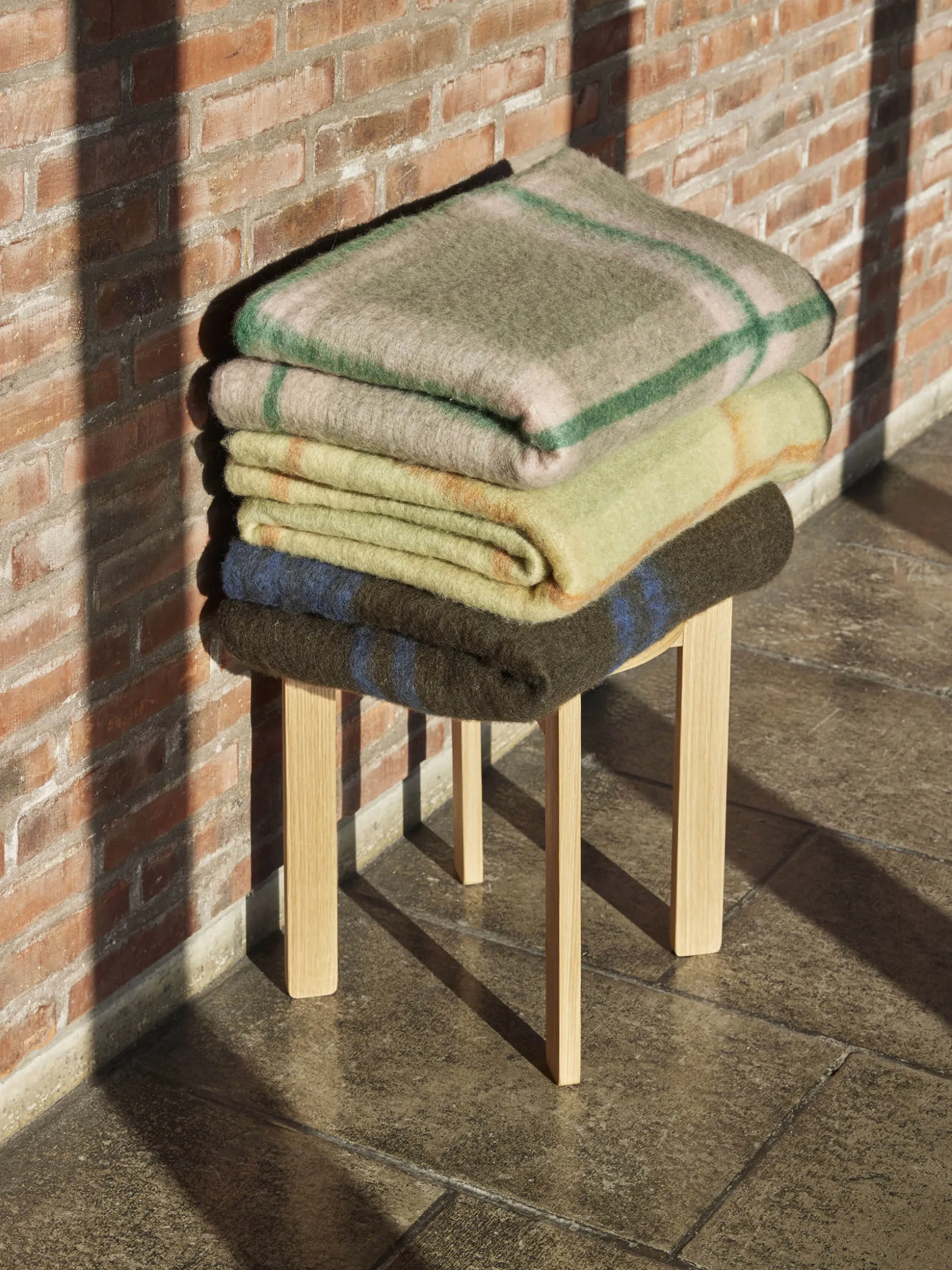 Plaid a carreaux vert rose 140x200 - hub...