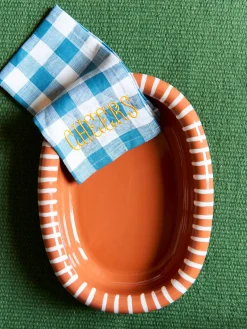 Plat ovale barro terracotta - hay