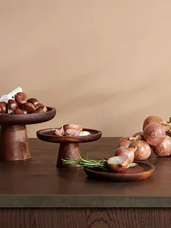 Plateau sur pied bois fonce - asa selection