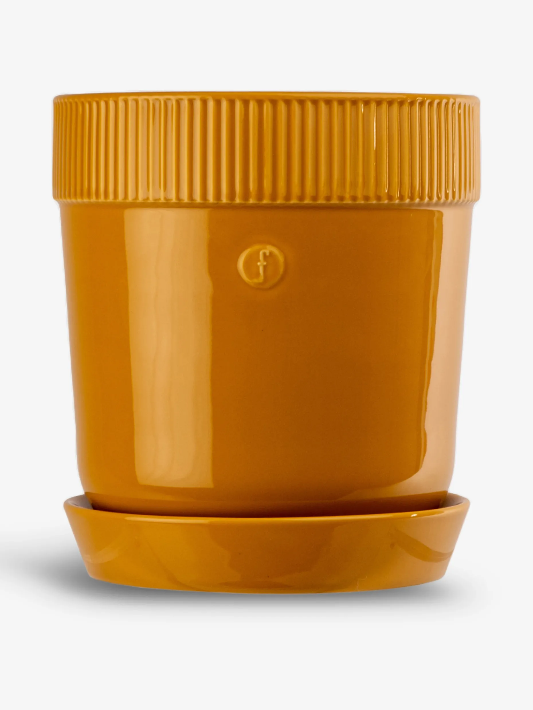 Pot plante m gres moutarde gres 17x19cm ...