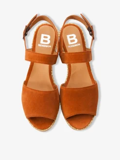 Sandales compensees suede