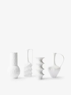 Set de 4 mini vases porcelaine blanche -...