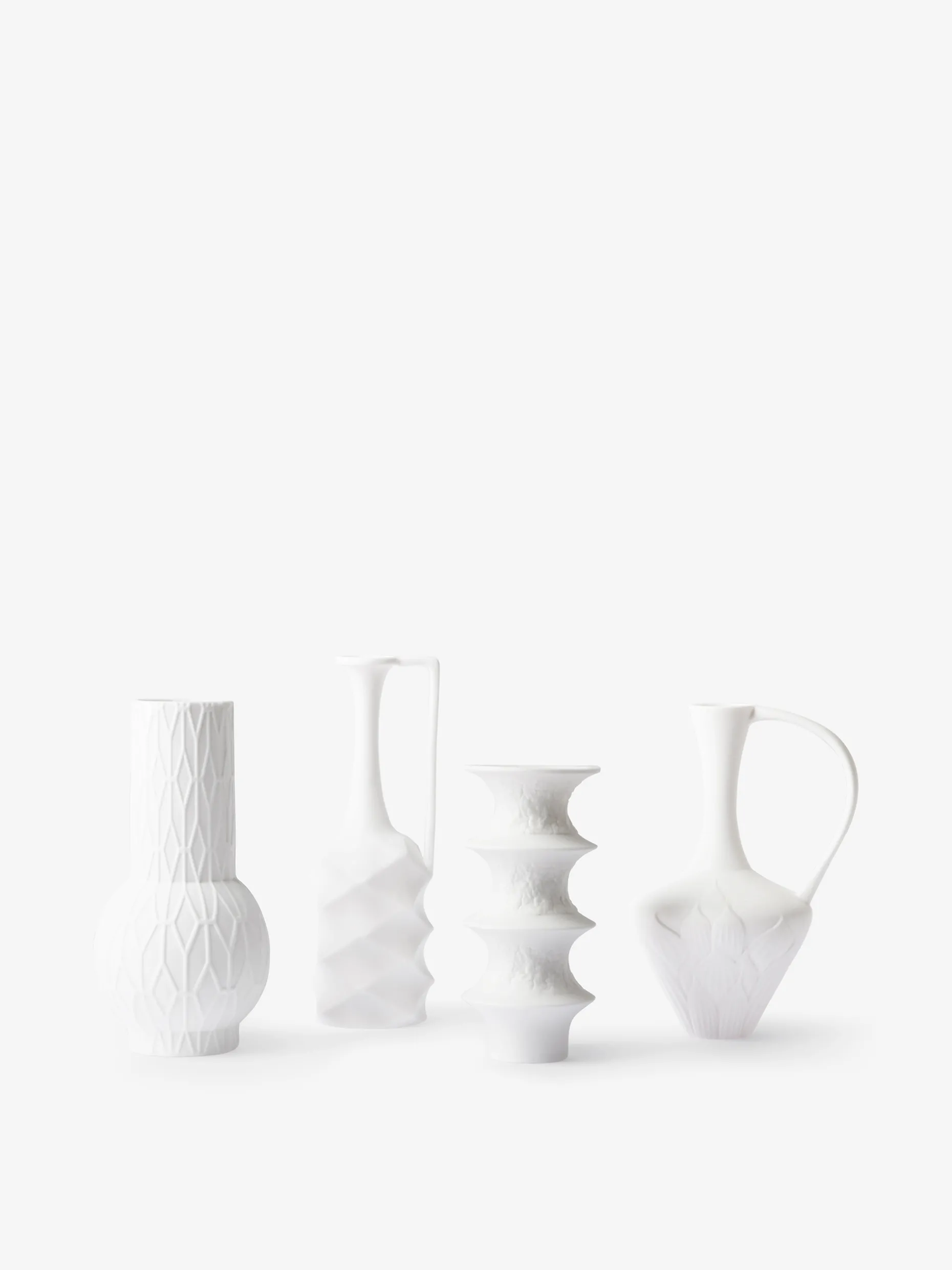 Set de 4 mini vases porcelaine blanche -...